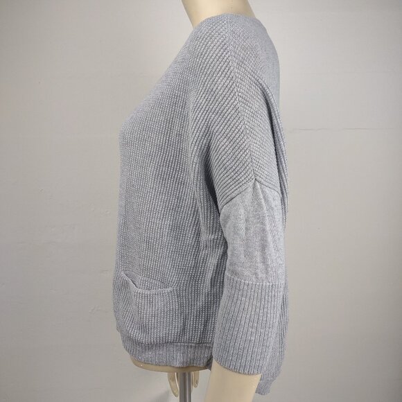Eileen Fisher gray Organic Cotton dolman sleeve knit thin sweater Small Petite - Picture 5 of 7